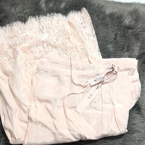 Victoria's Secret Lace Trim Pajama Set in Light Pink